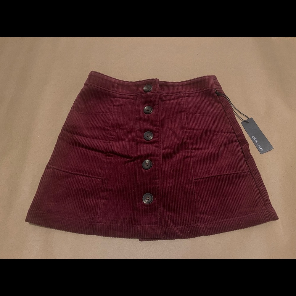 BRAND NEW CORDUROY BUTTON FRONT SKIRT